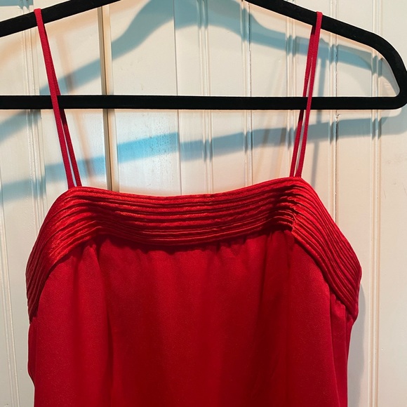 Red Sheath Dress with Satin Trim - Picture 3 of 6